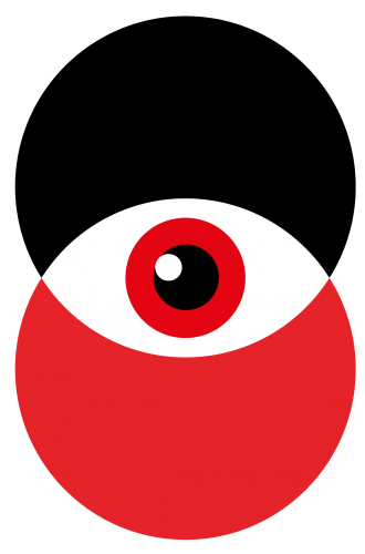 B2Impact - die B2B Marketing Agentur hat einen schwarzen und weißen Kreis mit einem Auge in der Mitte als Logo